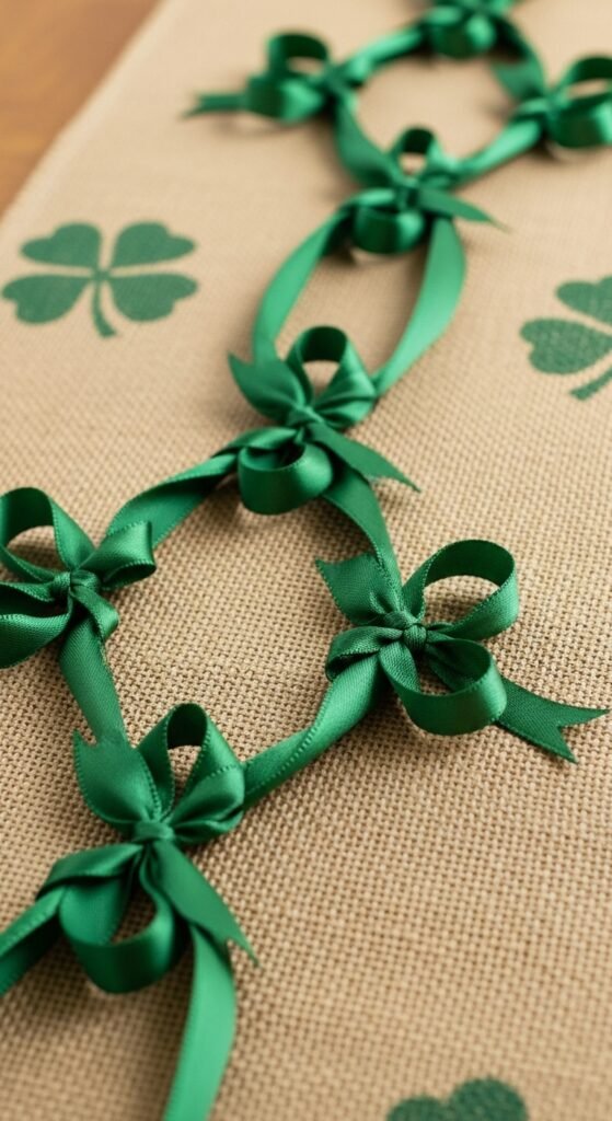 Burlap With Clover Stencil