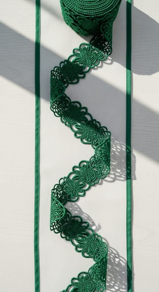 White Cotton With Green Trim