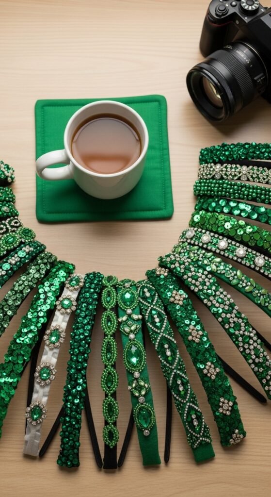 Green Fabric Desk Coaster