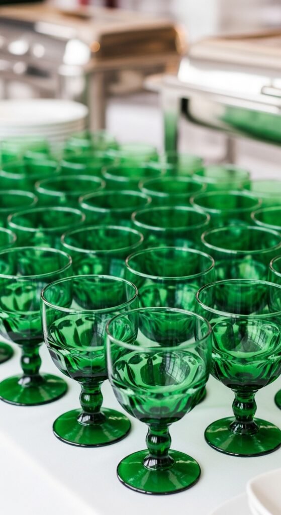 Repeated Green Glassware