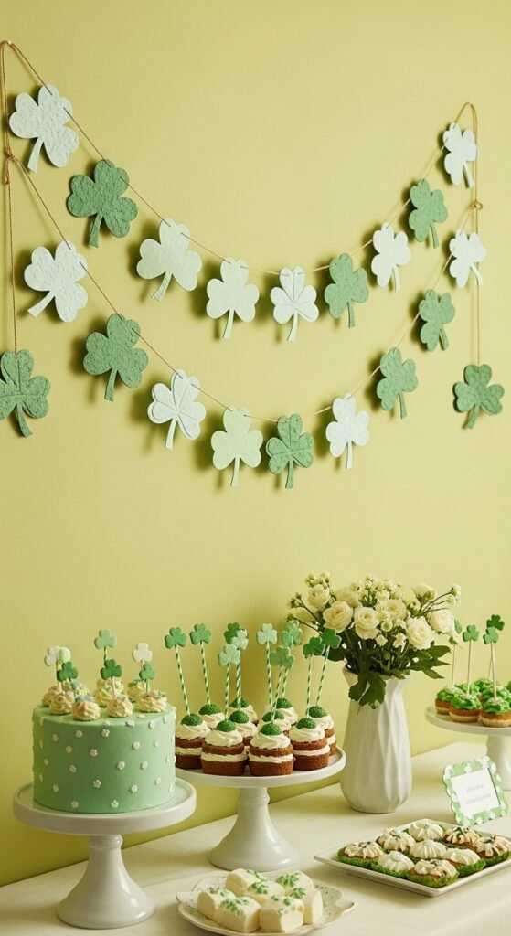 Paper Shamrock Garland Backdrop
