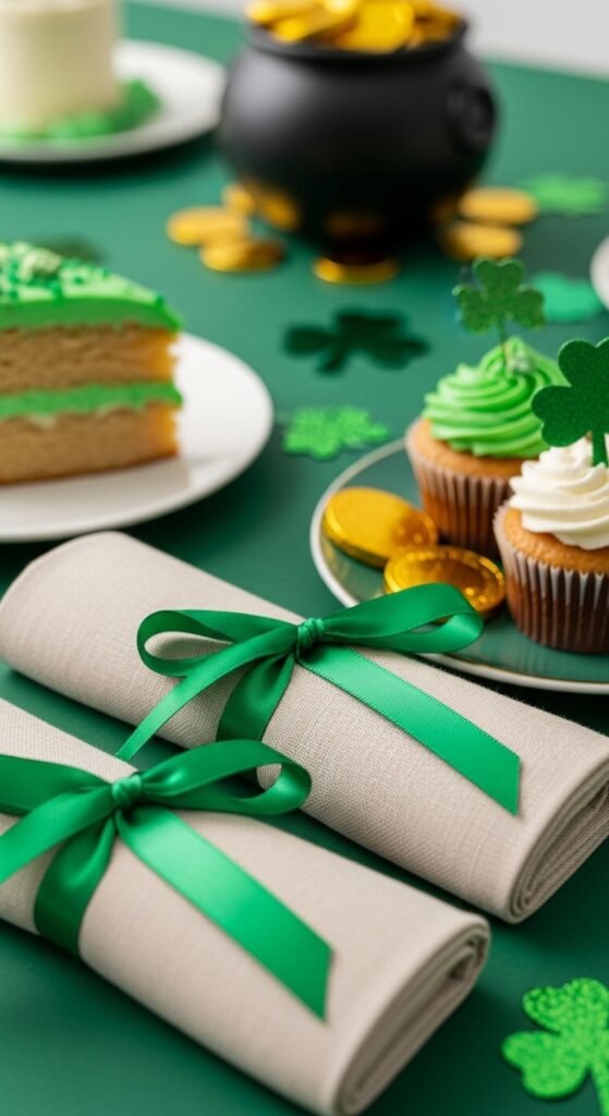 Neutral Napkins With Ribbon Wrap