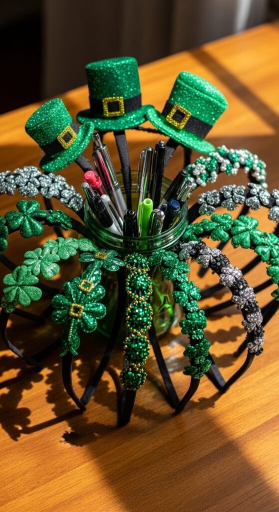 Green Glass Desk Jar