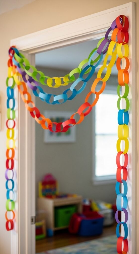 Rainbow Paper Chain Garlands