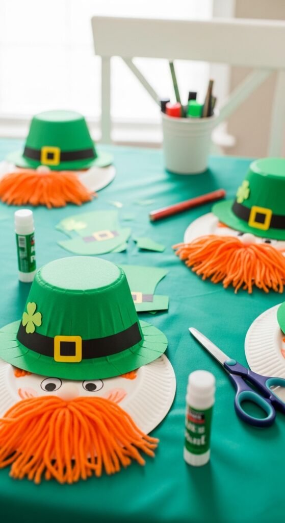 Paper Plate Leprechaun Faces