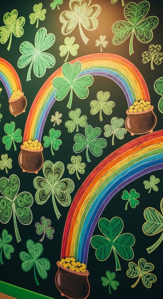 Chalkboard Shamrock Corners