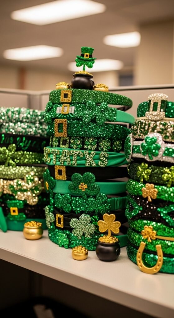 Cubicle Shelf Gold Accent Stack