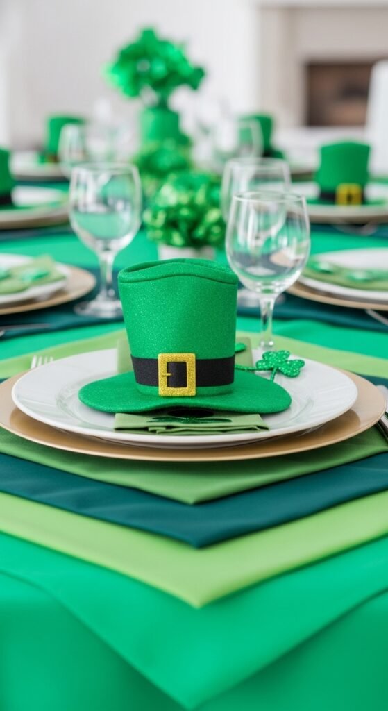 Layered Green Table Linens