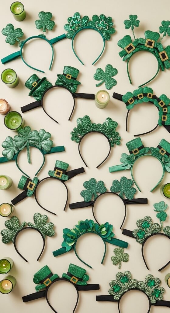 Candle Clusters in Green Holders