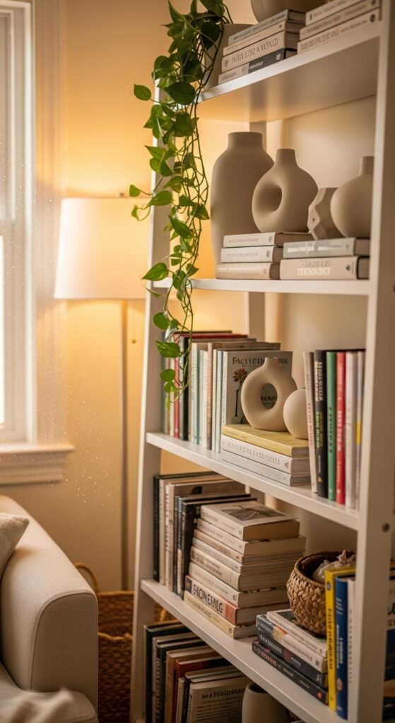 how to style bookshelf cozy decor
