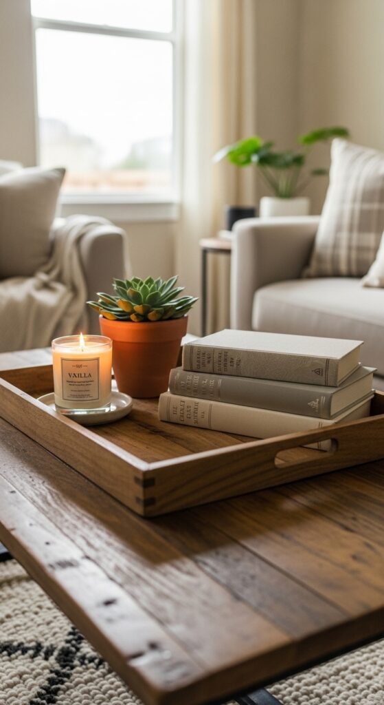 how to style trays for cozy decor