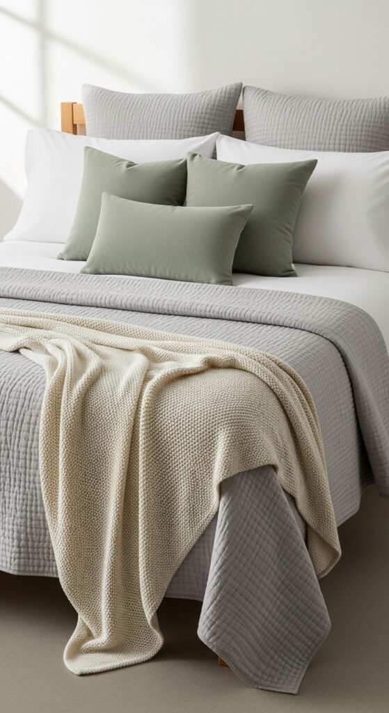 Layer Bedding for Comfort and Visual Warmth