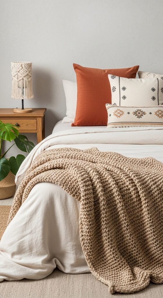 Layer Bedding for That Effortless Boho Feel