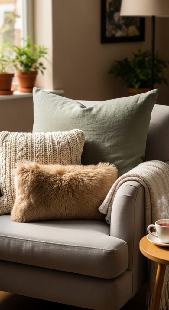 Mix Pillow Sizes and Textures
