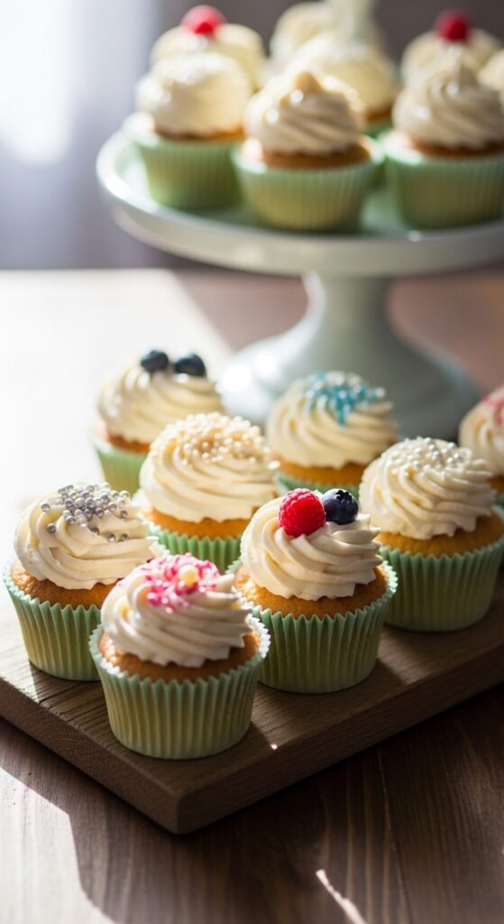 Simple Green Cupcake Liners
