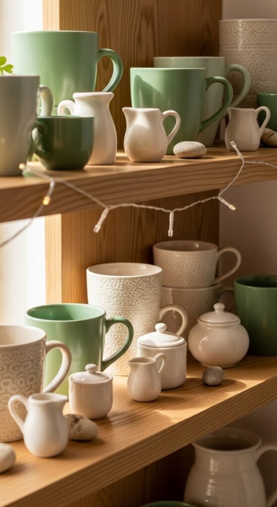 Soft Green Mug Display