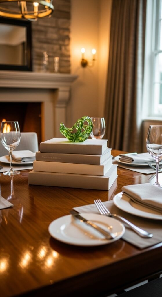 Stacked Books With Green Topper