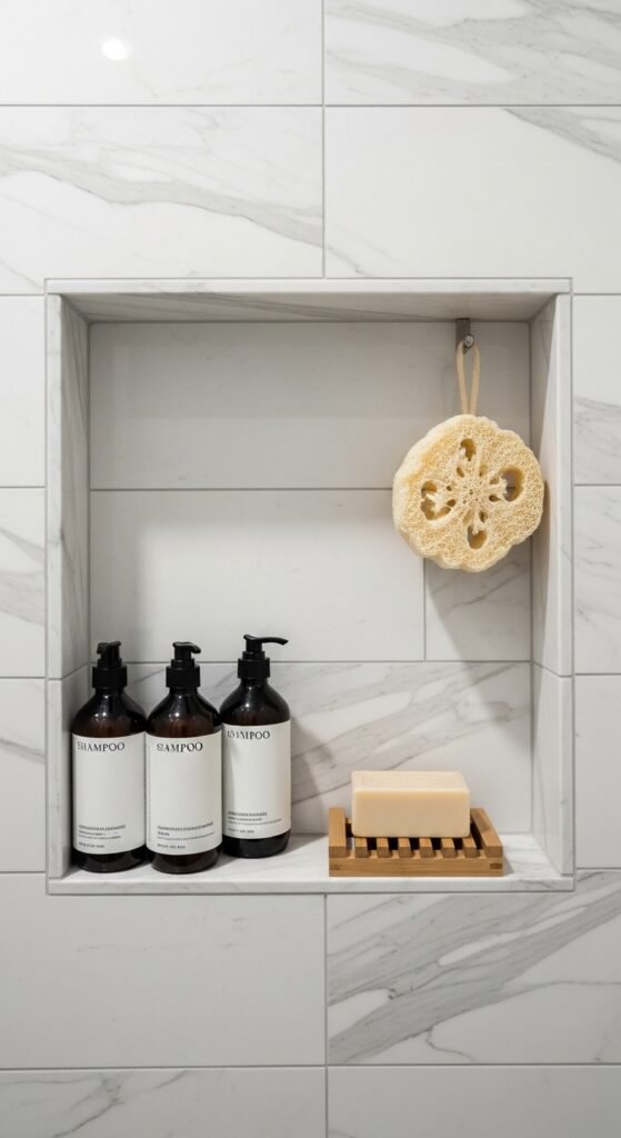 Marble-Look Shower Niche