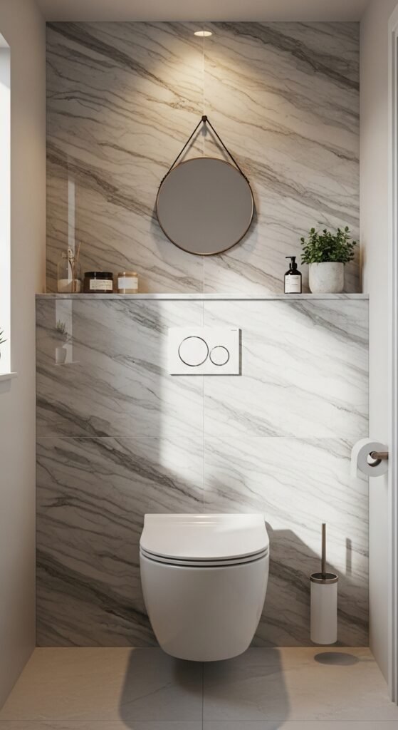 Marble-Look Toilet Surround
