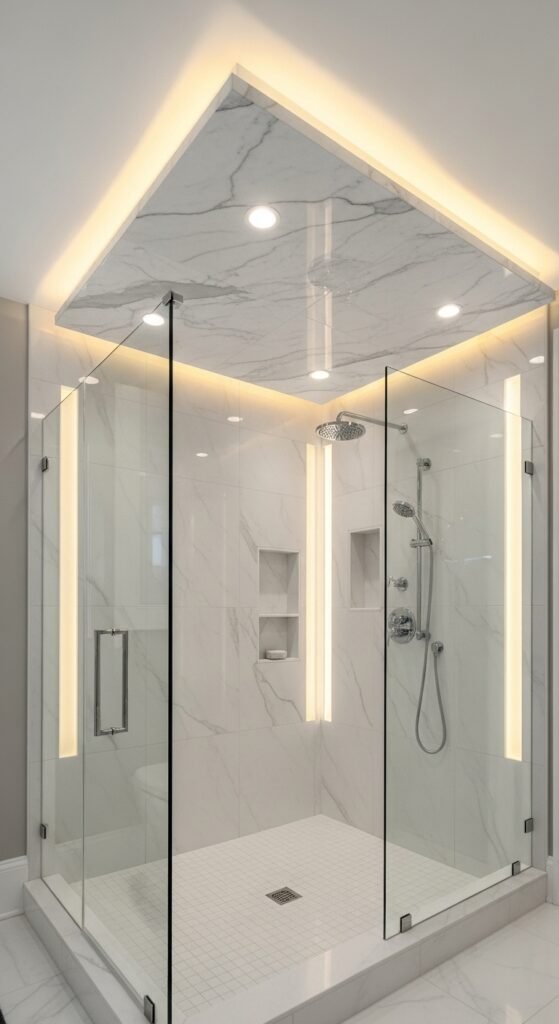 Marble-Look Shower Ceiling Panels