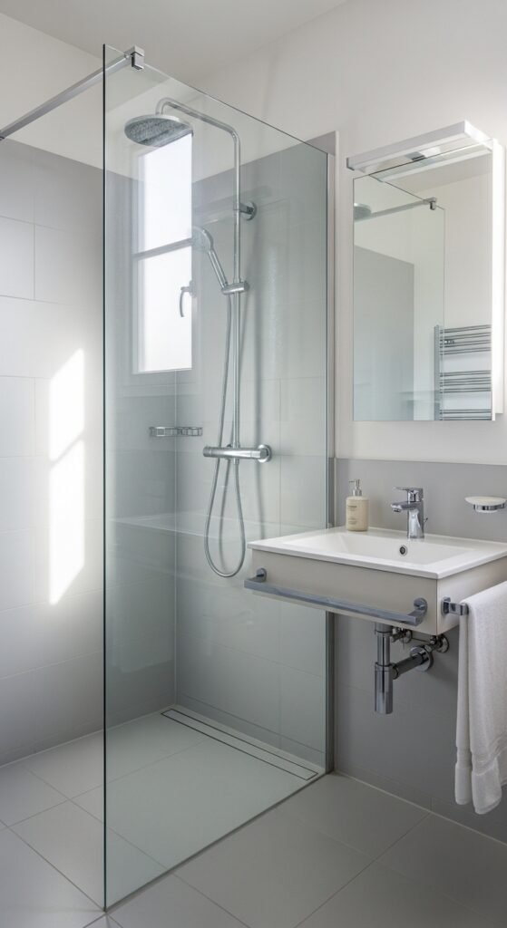 Glass Shower Panels Instead of Curtains