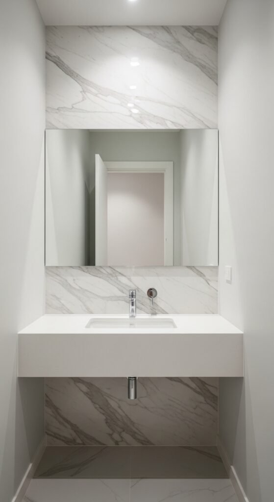 Use Marble-Look Wallpaper for Accent Walls