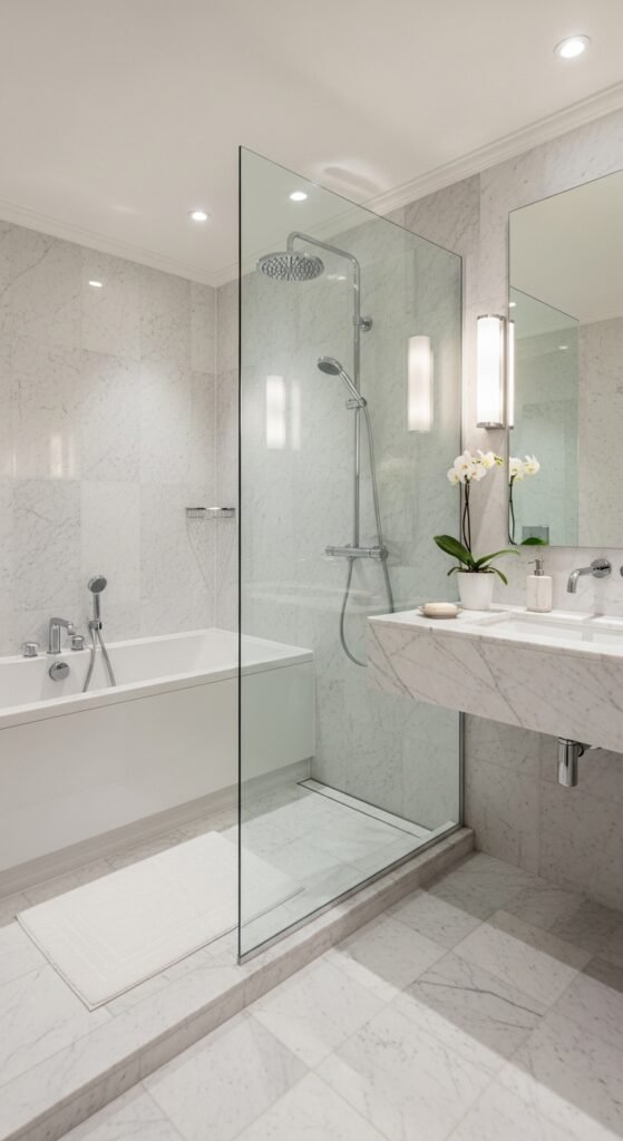 Add a Clear Divider for Tub Areas