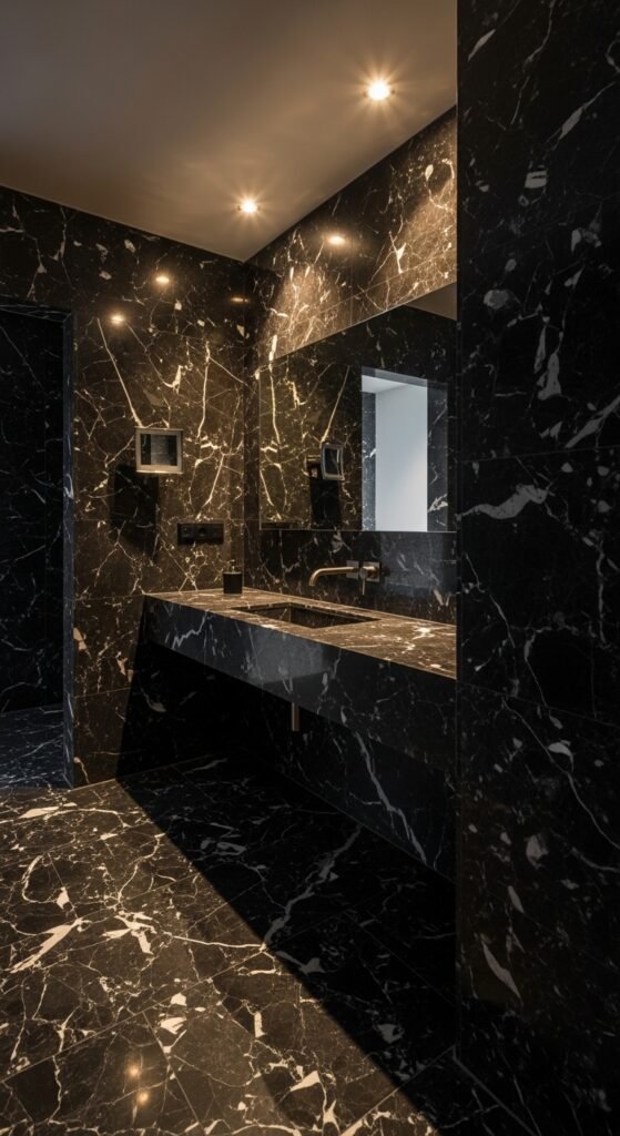 All-Black Marble Walls