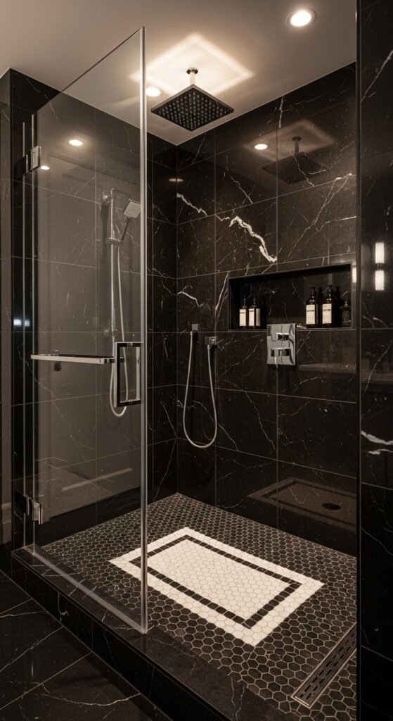 Black Marble Shower Surround