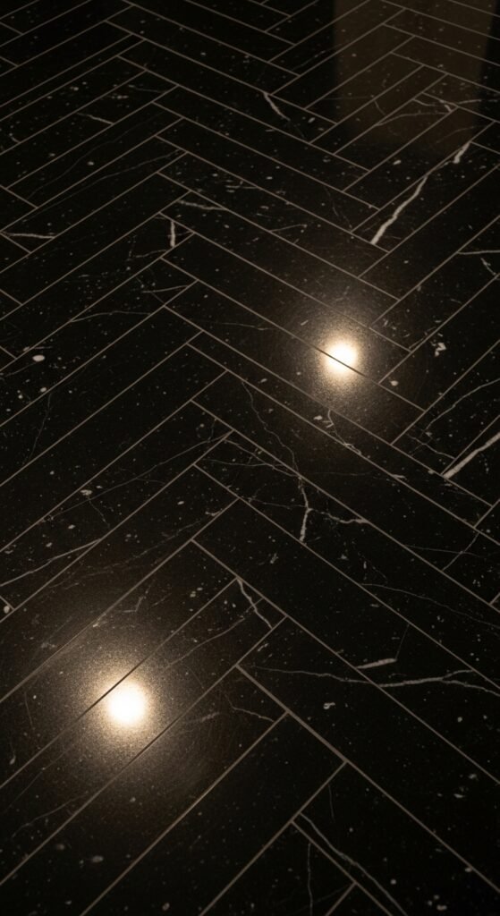 Black Marble Floor with Pattern
