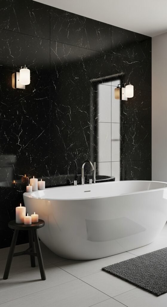 Black Marble Accent Wall