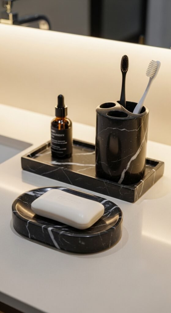 Black Marble Bathroom Accessories