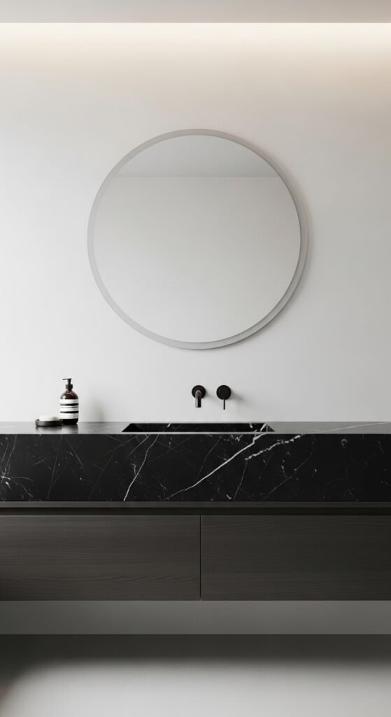 Minimalist Black Marble Vanity