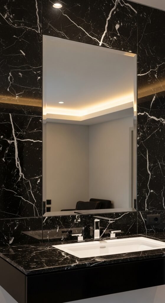 Black Marble Around Mirrors