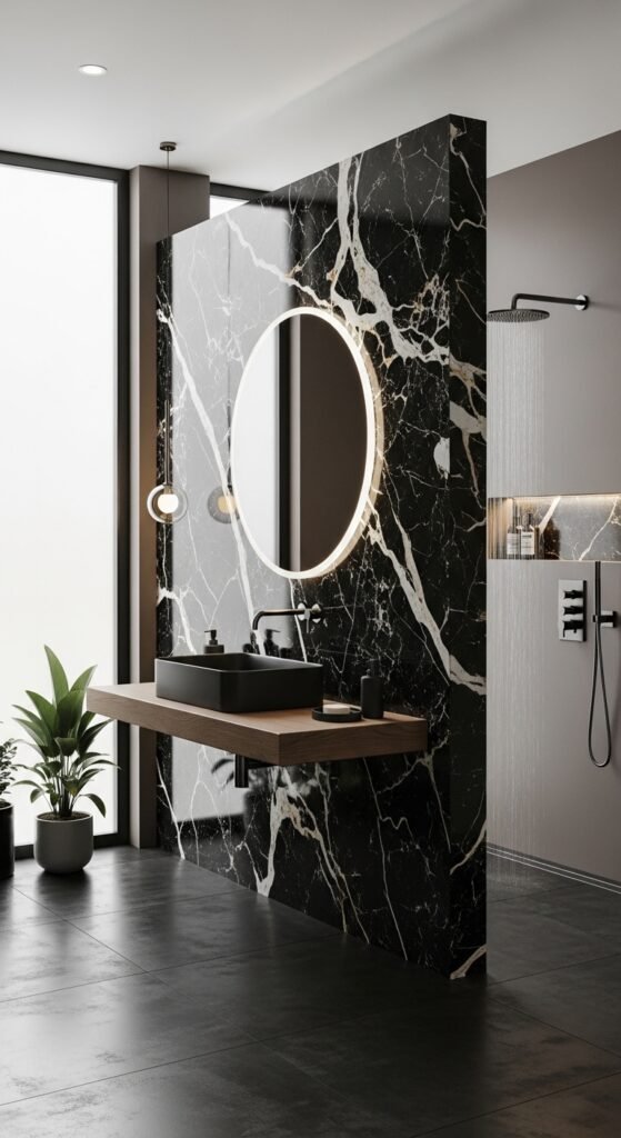 Black Marble Half-Wall