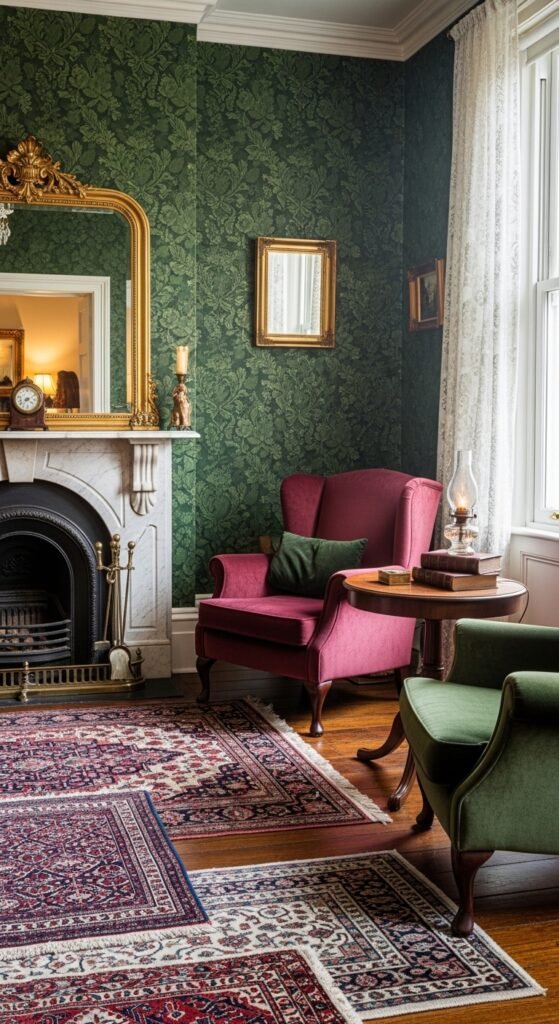 Patterned Wallpaper Accent Wall