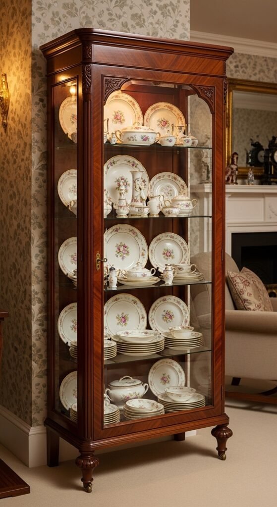 Dark Wood Display Cabinet