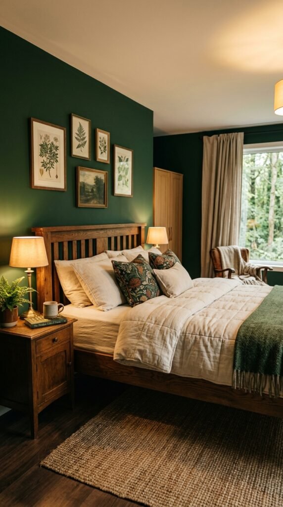 Dark Green Walls for a Nature Feel