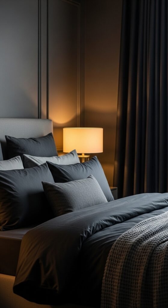 Dark Bedding for a Hotel-Style Look