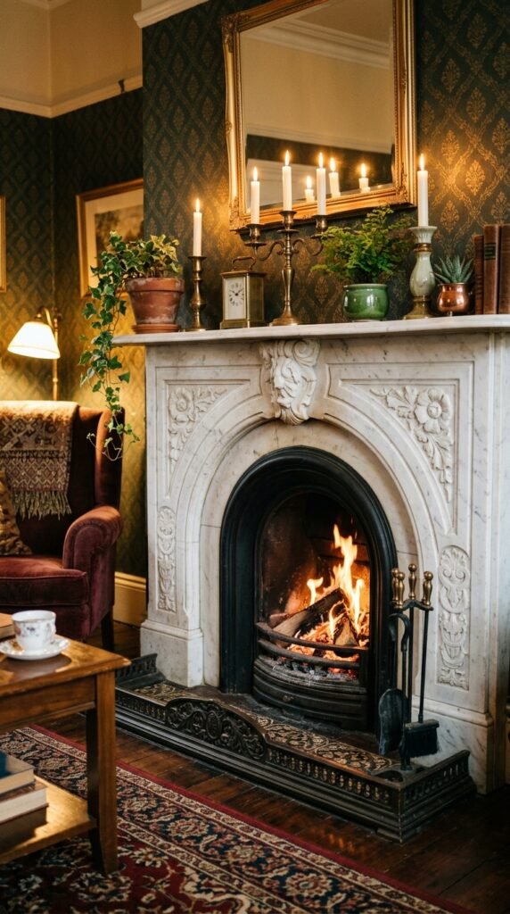 Feature a Marble or Faux Marble Fireplace